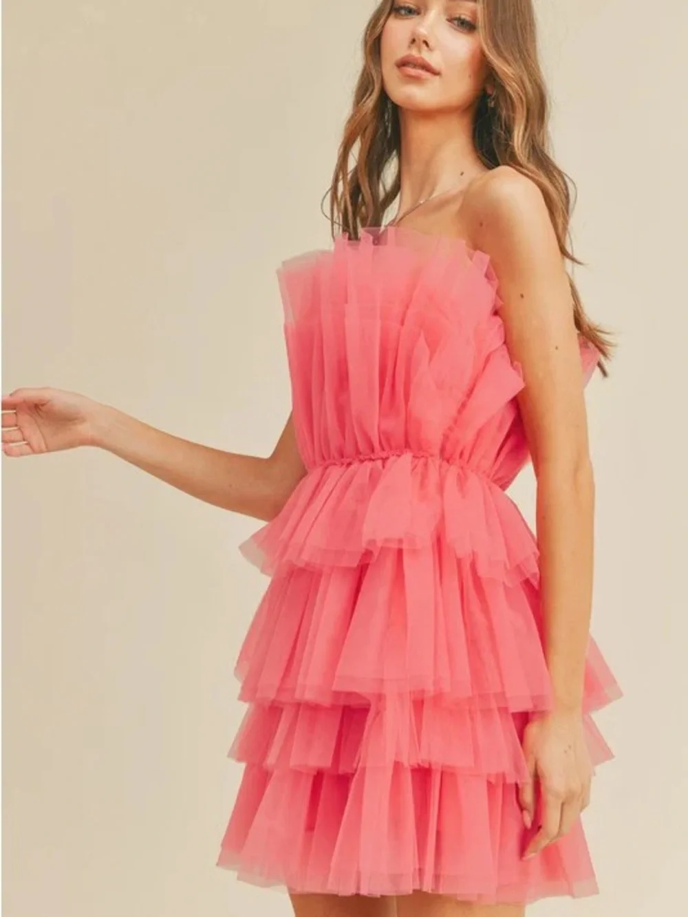NWT Pink Tulle Mini Dress size S - Picture 4 of 4